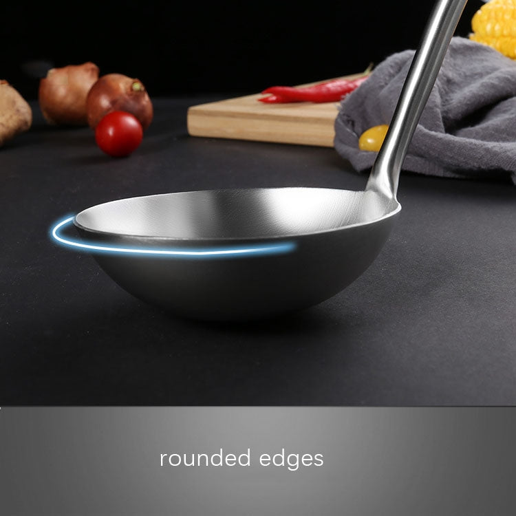 304 Stainless Steel Wooden Handle Kitchenware Kitchen Equipment, Style: Noodle Scoop
