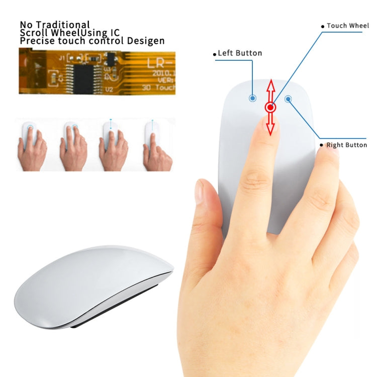 E9 1200 DPI Ultra Thin Touch Bluetooth Mouse,Style: Battery (Black)