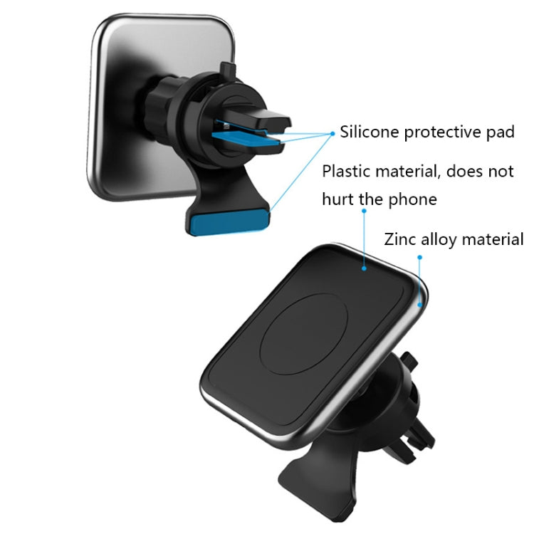 C03 Magnetic Wireless Phone Charger for Car Air Outlet(Black)