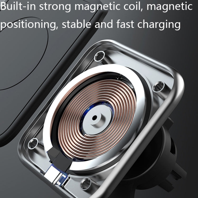 C03 Magnetic Wireless Phone Charger for Car Air Outlet(Black)