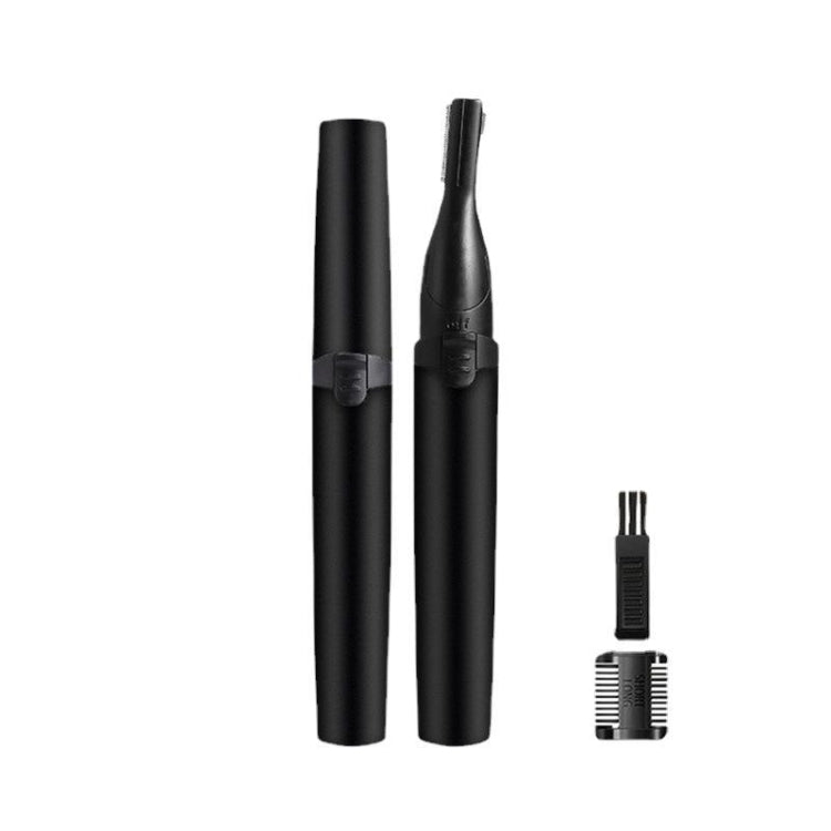 Double Cutter Head Electric Eyebrow Trimmer Epilator Children Hair Clipper(Black)