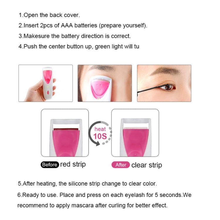 3 PCS Electric Eyelash Curler Heating Styling Electric Eyelash Curler
