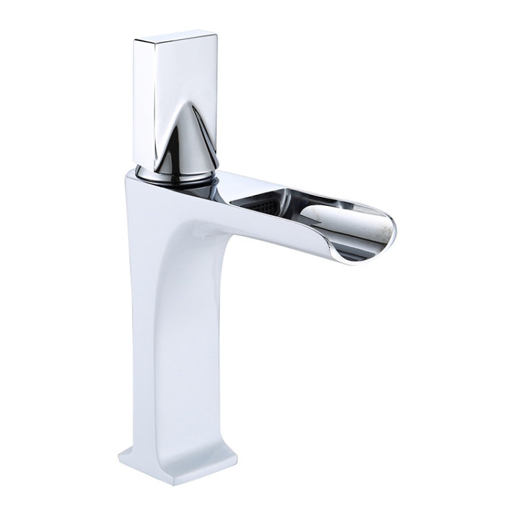 Bathroom Vanity Retro Waterfall Full Copper Faucet, Specification: White Silver