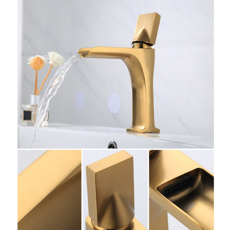 Bathroom Vanity Retro Waterfall Full Copper Faucet, Specification: White Silver