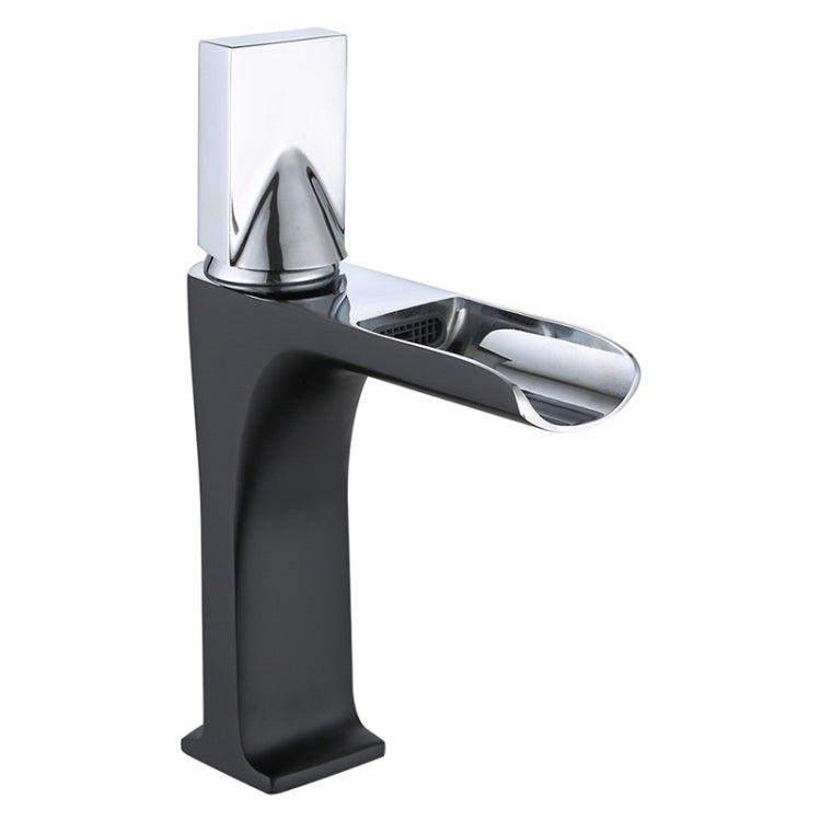 Bathroom Vanity Retro Waterfall Full Copper Faucet, Specification: Black Silver