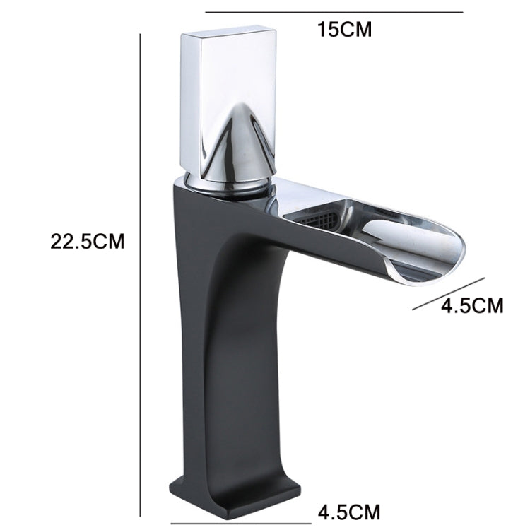Bathroom Vanity Retro Waterfall Full Copper Faucet, Specification: Silver