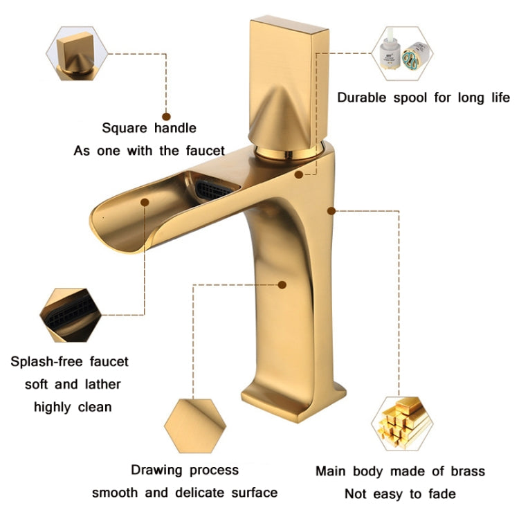 Bathroom Vanity Retro Waterfall Full Copper Faucet, Specification: Silver