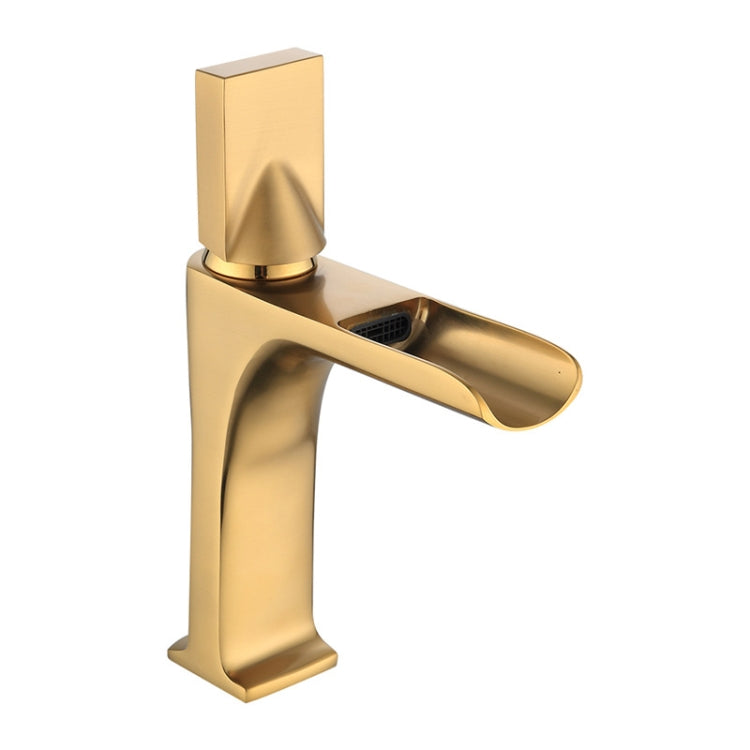 Bathroom Vanity Retro Waterfall Full Copper Faucet, Specification: Brushed Gold