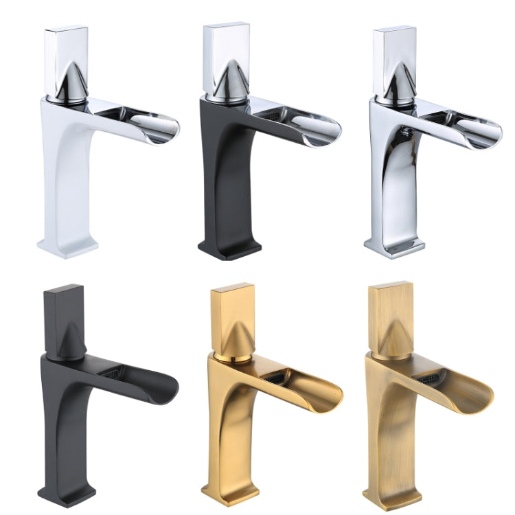 Bathroom Vanity Retro Waterfall Full Copper Faucet, Specification: Brushed Gold