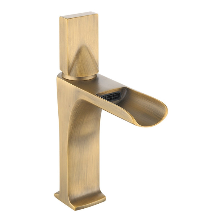 Bathroom Vanity Retro Waterfall Full Copper Faucet, Specification: Antique