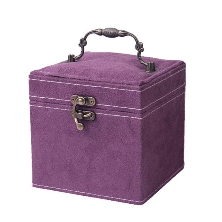 Suede Inner Three-layer Jewelry Box, Size: 14x14x14cm