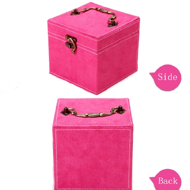 Suede Inner Three-layer Jewelry Box, Size: 14x14x14cm
