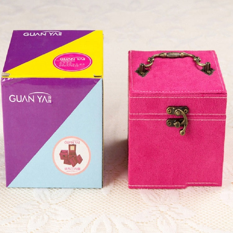 Suede Inner Three-layer Jewelry Box, Size: 14x14x14cm