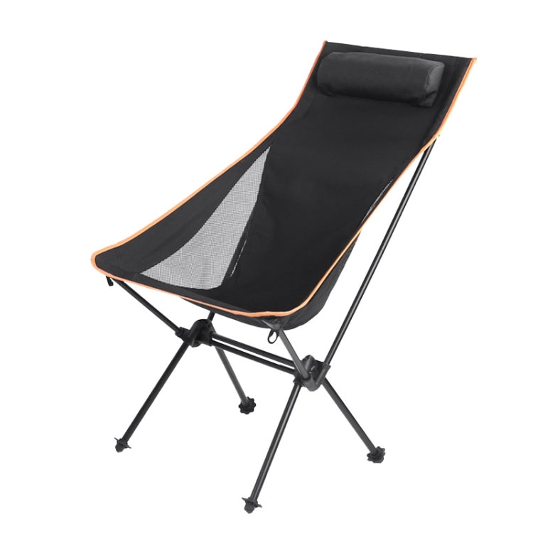 Outdoor Camping Aluminum Alloy Portable Folding Beach Chair, Colour: Without Pocket (Black)