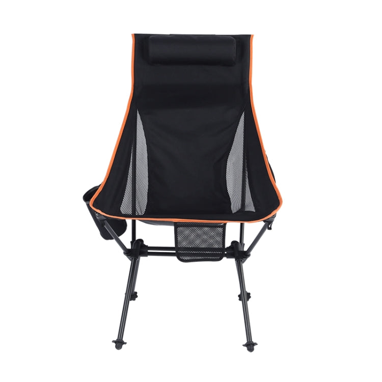 Outdoor Camping Aluminum Alloy Portable Folding Beach Chair, Colour: With Pocket (Black)