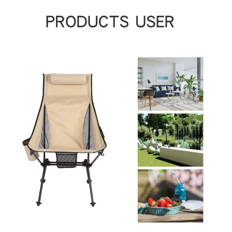 Outdoor Camping Aluminum Alloy Portable Folding Beach Chair, Colour: With Pocket (Blue Gray)