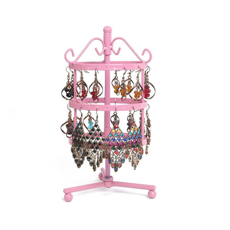 Iron Art Round Three Layers 72 Holes Jewelry Rack