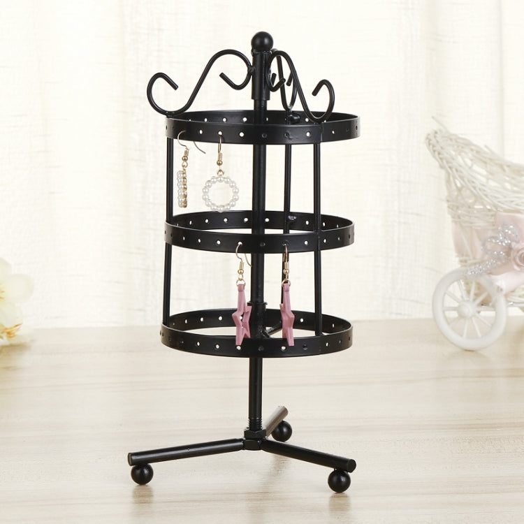 Iron Art Round Three Layers 72 Holes Jewelry Rack