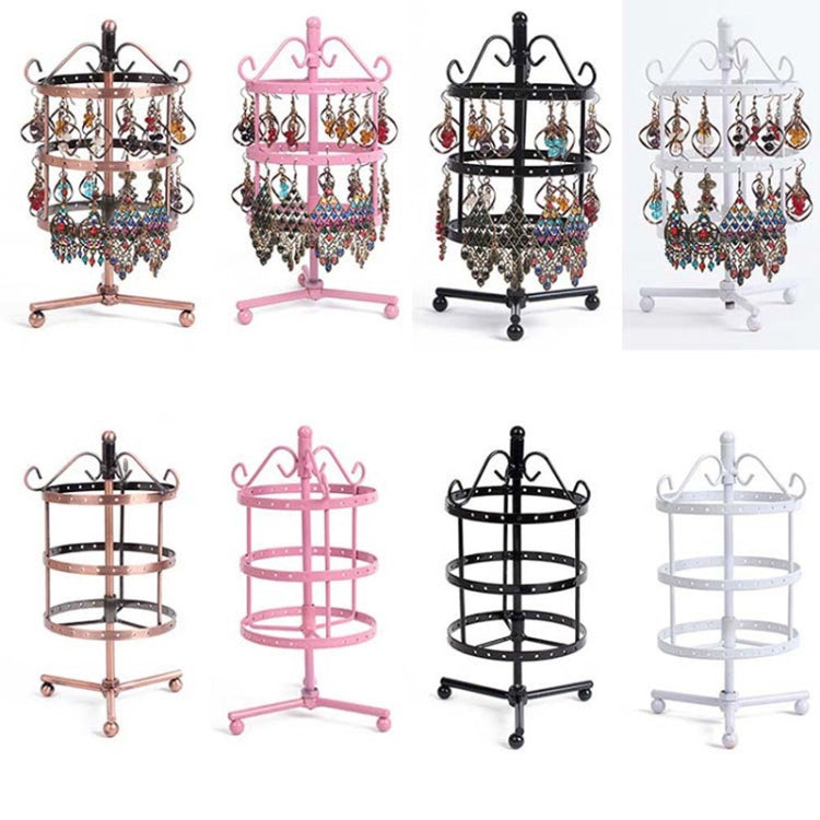 Iron Art Round Three Layers 72 Holes Jewelry Rack