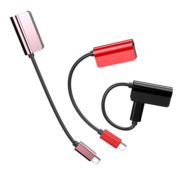 2 PCS 2 in 1 Type-C to Type-C + 3.5mm Headphone Audio Adapter