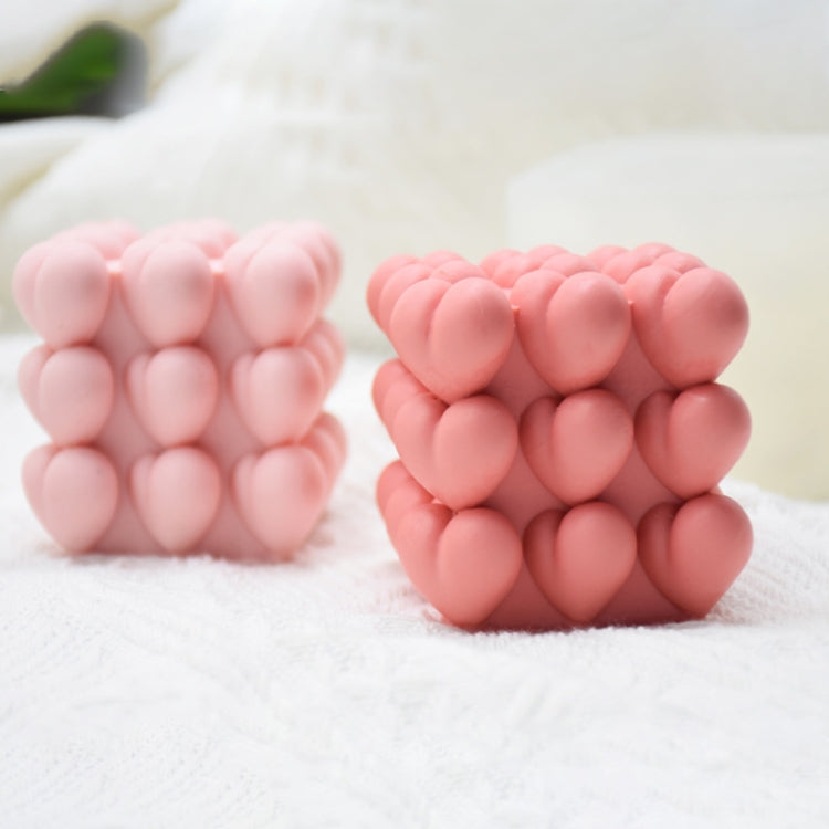 Three-dimensional Love Cube Aromatherapy Candle Silicone Mold(Hematic 270g)