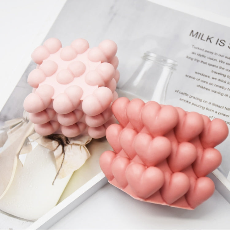 Three-dimensional Love Cube Aromatherapy Candle Silicone Mold(Hematic 270g)