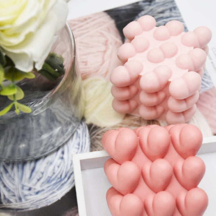 Three-dimensional Love Cube Aromatherapy Candle Silicone Mold(Hematic 270g)