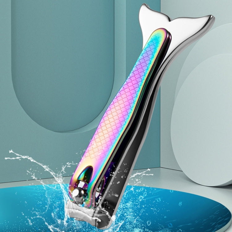 3 PCS Small Color Titanium Nail Clipper Gradient Mermaid Handle Nail Clipper Nail Art Tool