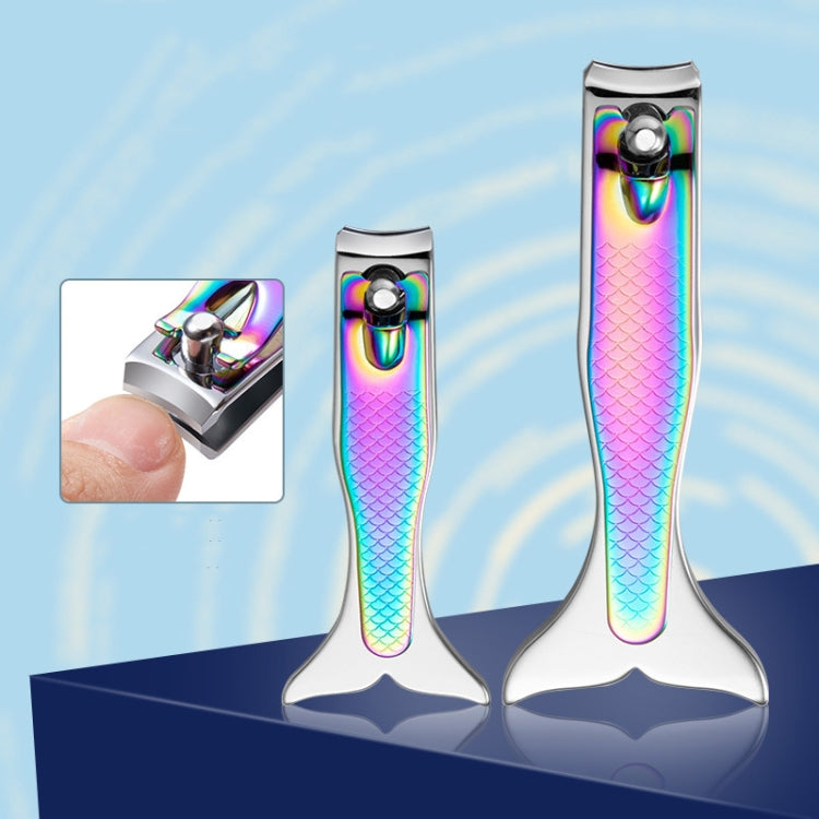 3 In 1 Color Titanium Nail Clipper Gradient Mermaid Handle Nail Clipper Nail Art Tool