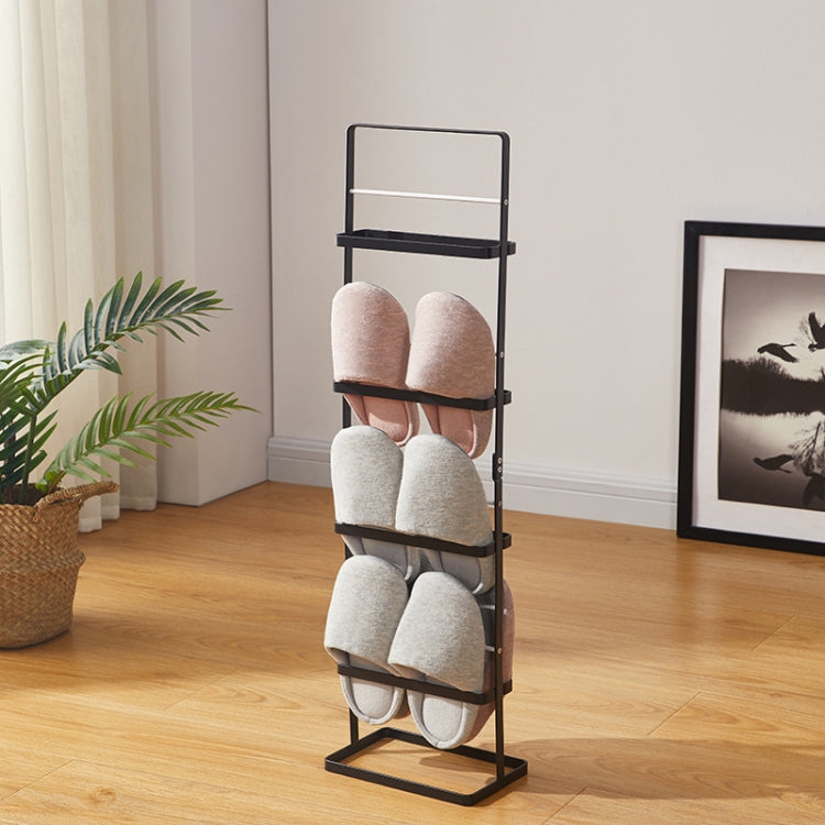 HP20210319 Home Carbon Steel Portable Vertical Slipper Rack, Spec: 4-layers (Black)
