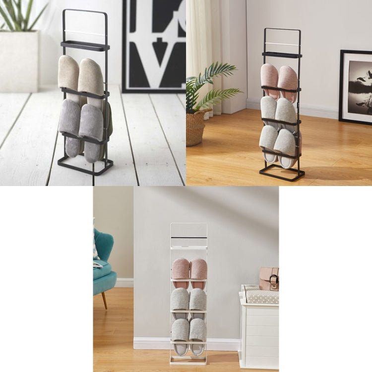 HP20210319 Home Carbon Steel Portable Vertical Slipper Rack, Spec: 4-layers (White)