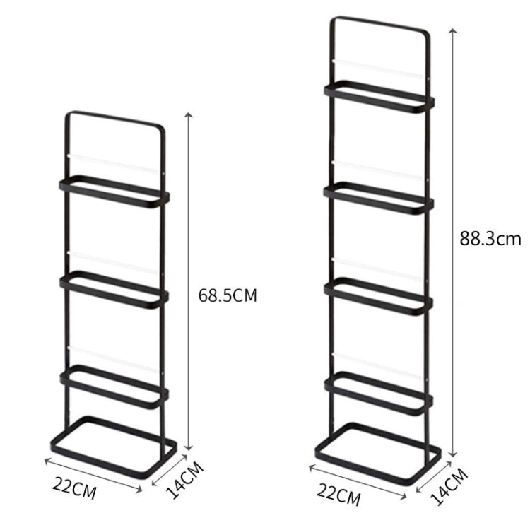 HP20210319 Home Carbon Steel Portable Vertical Slipper Rack, Spec: 4-layers (White)