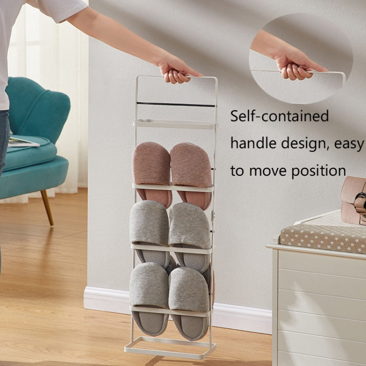 HP20210319 Home Carbon Steel Portable Vertical Slipper Rack, Spec: 4-layers (White)