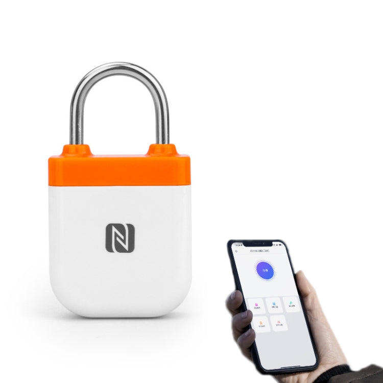 APP Remote Authorization NFC Smart Padlock(Orange White)