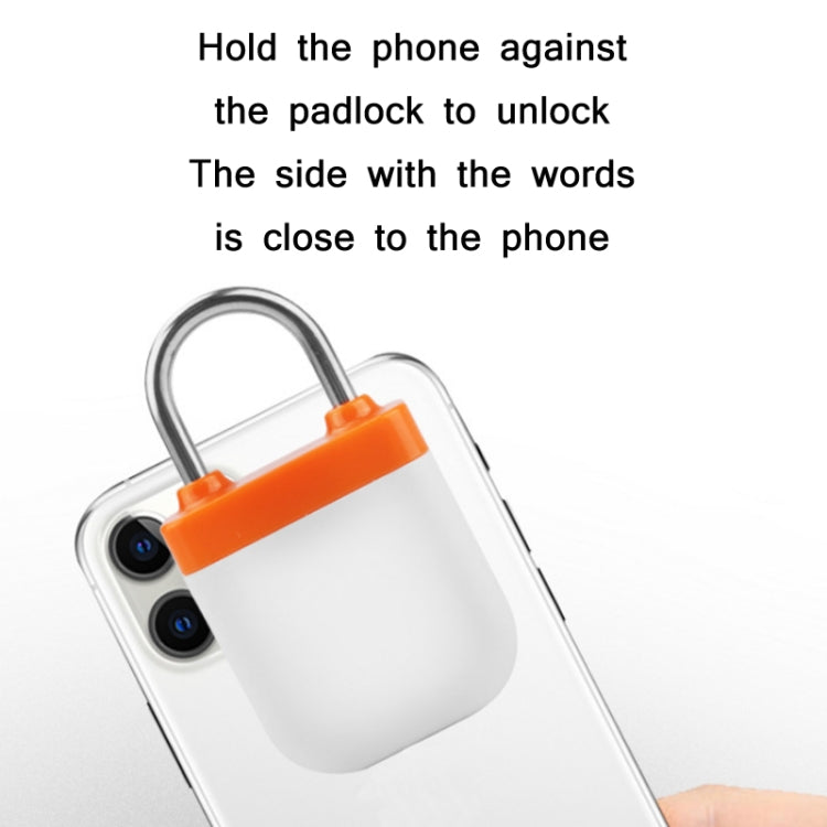 APP Remote Authorization NFC Smart Padlock(Orange White)