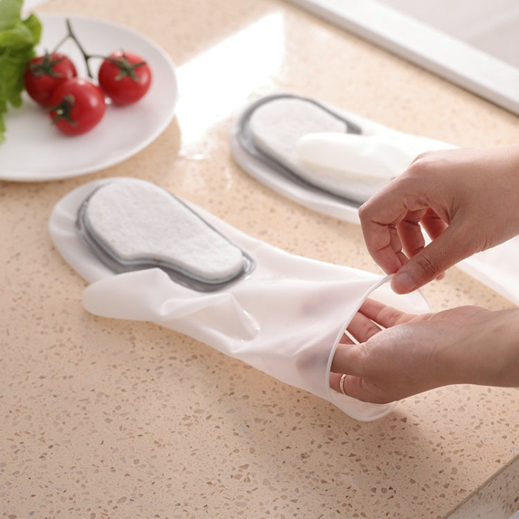 2 Pairs Multifunctional Dishwashing Gloves Scouring Pad Magic Rubber Housework Cleaning Gloves(Free Size)