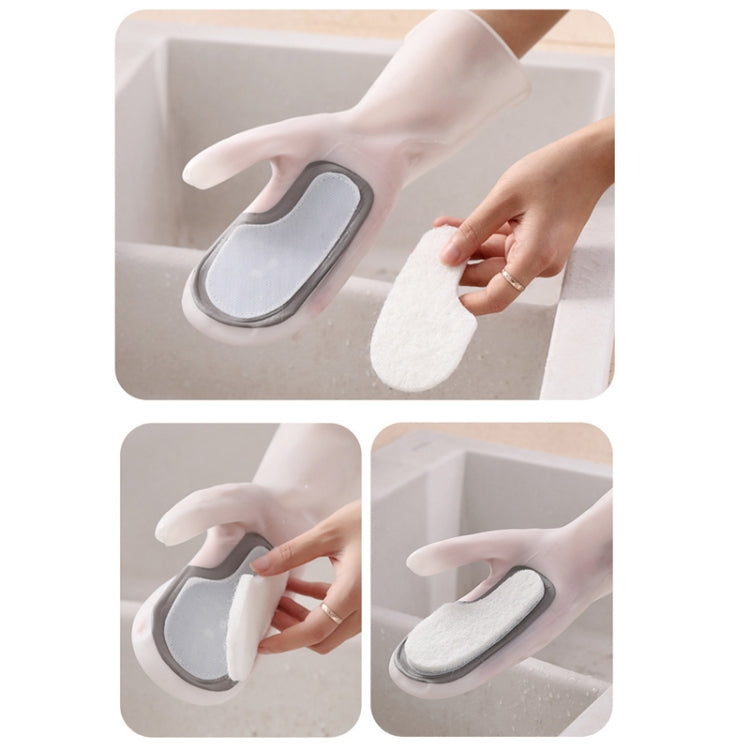 2 Pairs Multifunctional Dishwashing Gloves Scouring Pad Magic Rubber Housework Cleaning Gloves(Free Size)