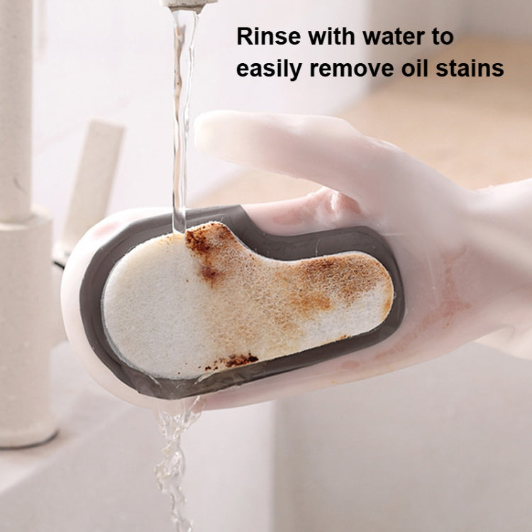 2 Pairs Multifunctional Dishwashing Gloves Scouring Pad Magic Rubber Housework Cleaning Gloves(Free Size)
