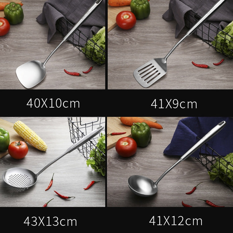 304 Stainless Steel Kitchen Equipment Thickened Hollow Handle Cooking Tool, Style: Slotted Spoon