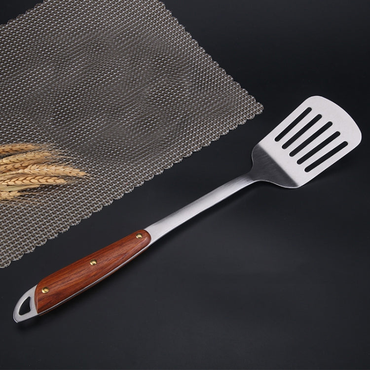 304 Stainless Steel Wooden Handle Kitchenware Home Kitchen Equipment, Style: Slotted Shovel