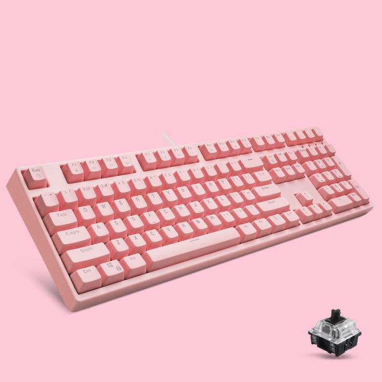 87/108 Keys Gaming Mechanical Keyboard, Colour: FY108 Pink Shell Pink Cap Black Shaft