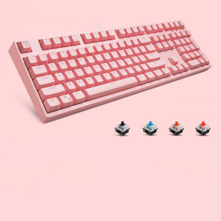 87/108 Keys Gaming Mechanical Keyboard, Colour: FY108 Pink Shell Pink Cap Black Shaft