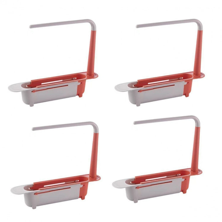 4 PCS Sink Retractable Storage Drain Rack Kitchen Rack Dish Towel Rack