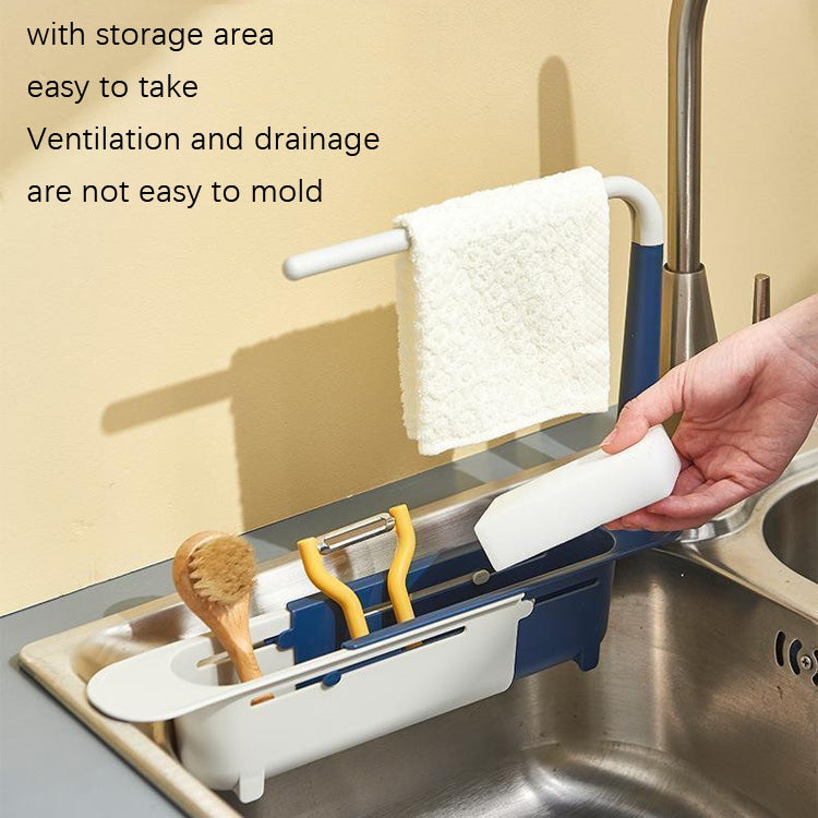 4 PCS Sink Retractable Storage Drain Rack Kitchen Rack Dish Towel Rack
