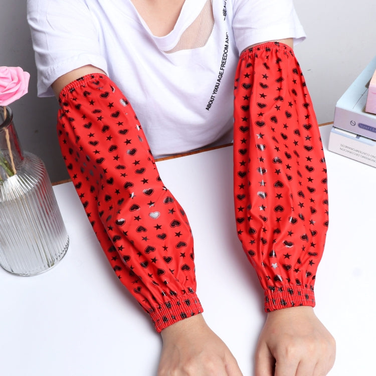 10 Pair Waterproof And Oil-Proof PU Cuffs Print Leather Sleeves