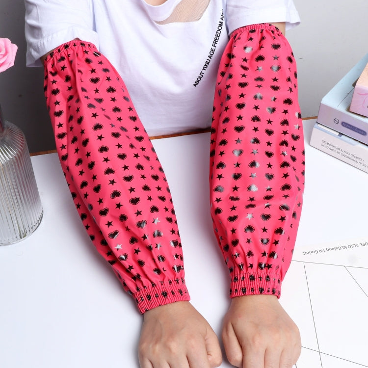 10 Pair Waterproof And Oil-Proof PU Cuffs Print Leather Sleeves