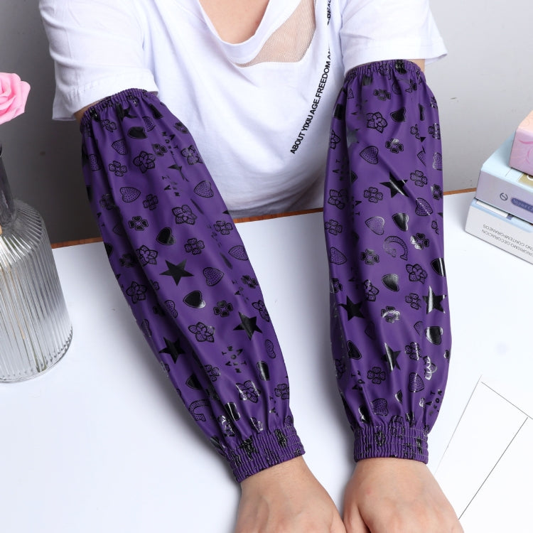 10 Pair Waterproof And Oil-Proof PU Cuffs Print Leather Sleeves