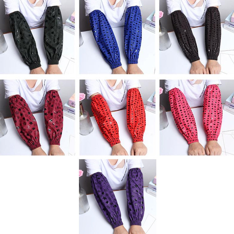 10 Pair Waterproof And Oil-Proof PU Cuffs Print Leather Sleeves