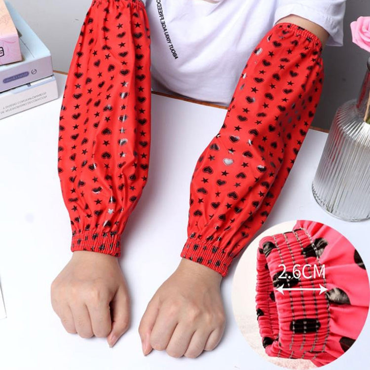 10 Pair Waterproof And Oil-Proof PU Cuffs Print Leather Sleeves