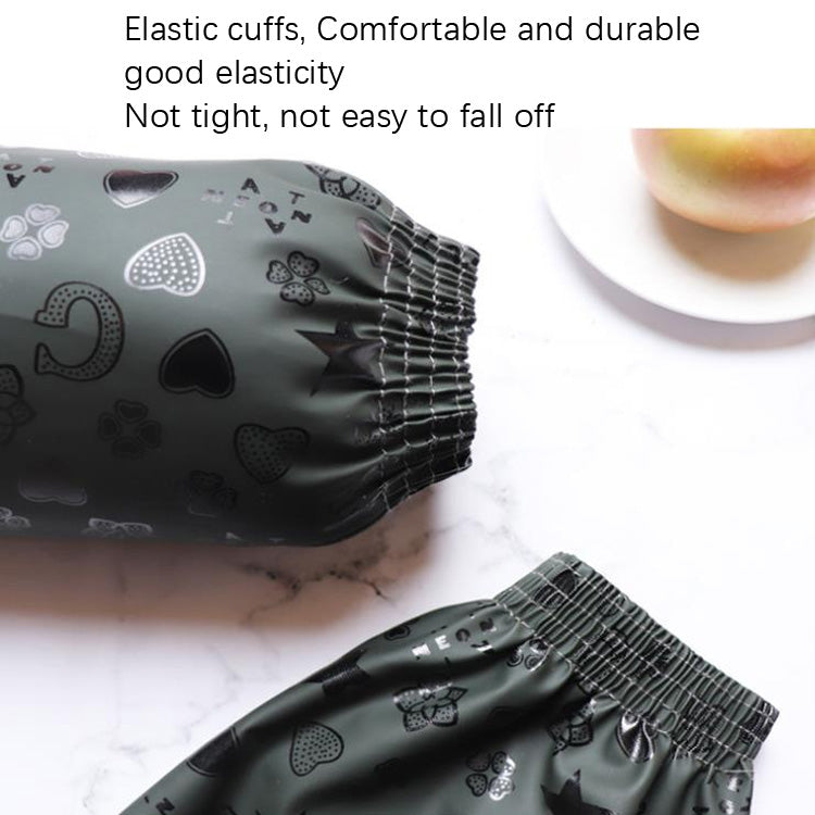 10 Pair Waterproof And Oil-Proof PU Cuffs Print Leather Sleeves